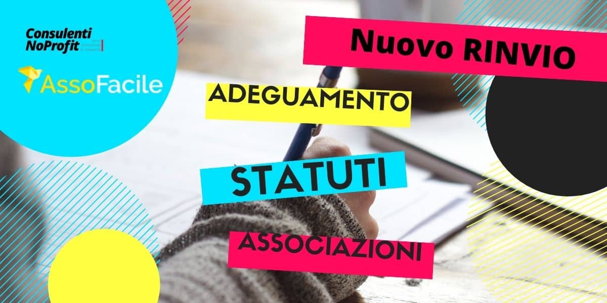 Adeguamento Statuti Associazioni: termine scadenza rinviato al 31 marzo