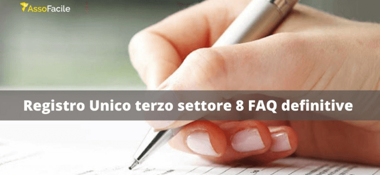 registro unico terzo settore 8 faq definitive