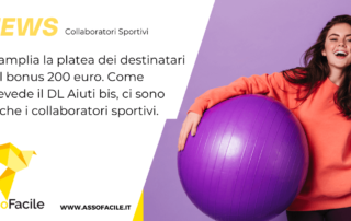 bonus 200 euro: contributo anche ai collaboratori sportivi
