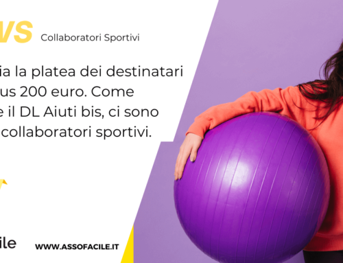 Bonus 200 euro: contributo anche ai collaboratori sportivi