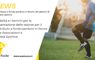 contributo a fondo perduto in favore dei gestori di impianti sportivi