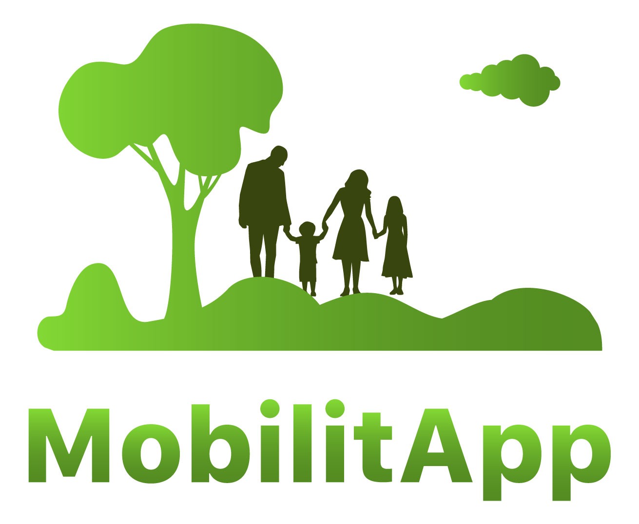 Un logo verde con sopra le parole mobiliapp e mappa.