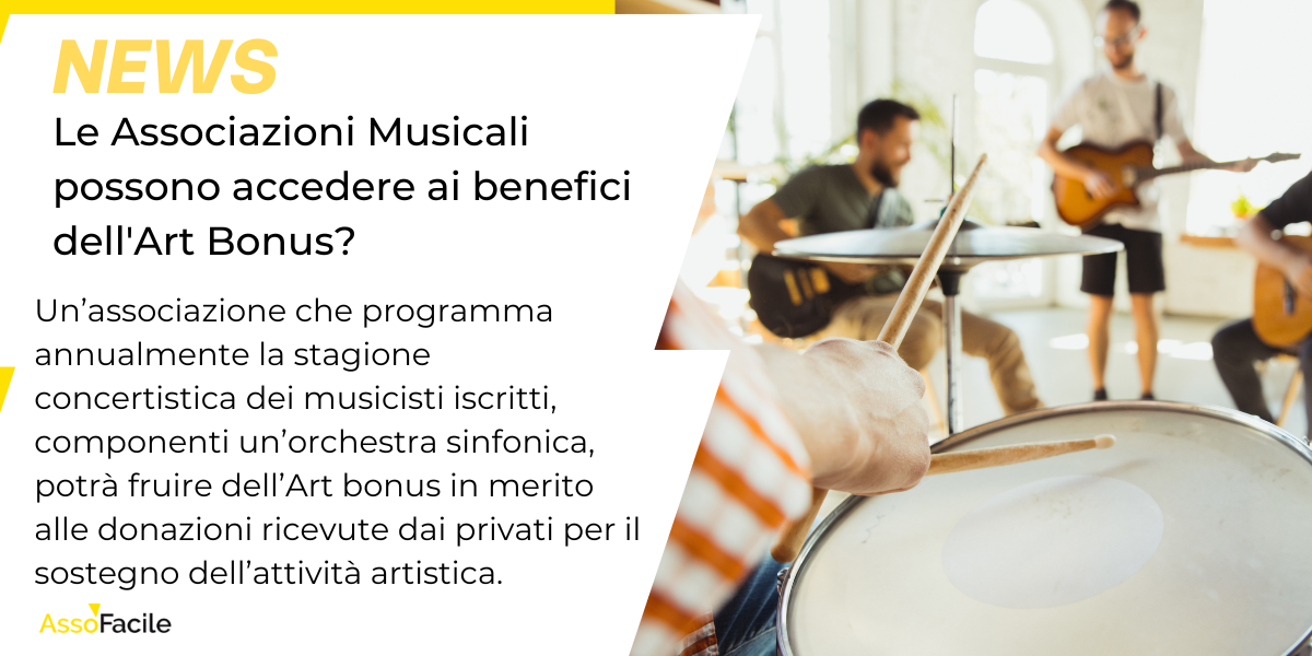 Le Associazioni Musicali possono accedere ai benefici dell'Art Bonus?