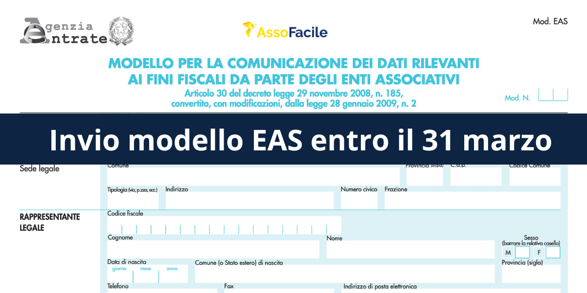 Invio modello Eas entro il 31 marzo