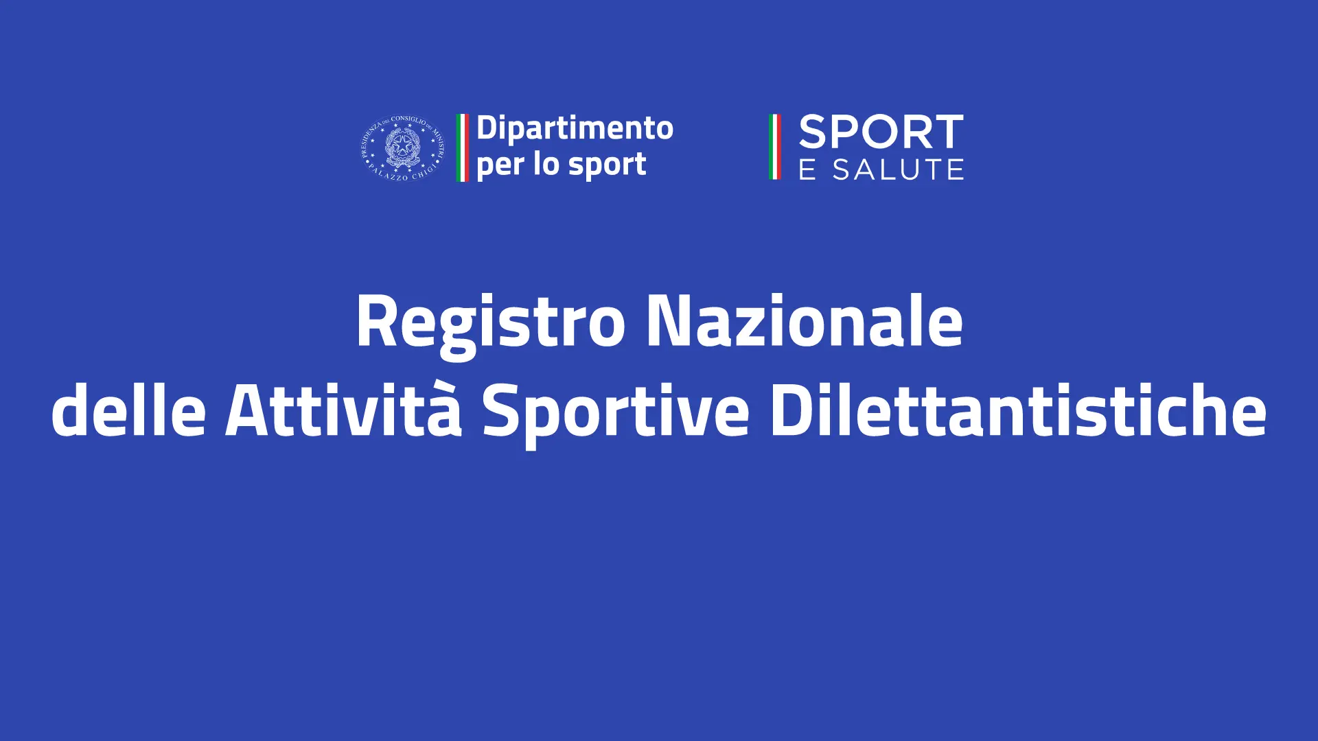 Nuovo Registro nazionale delle attività sportive dilettantistiche