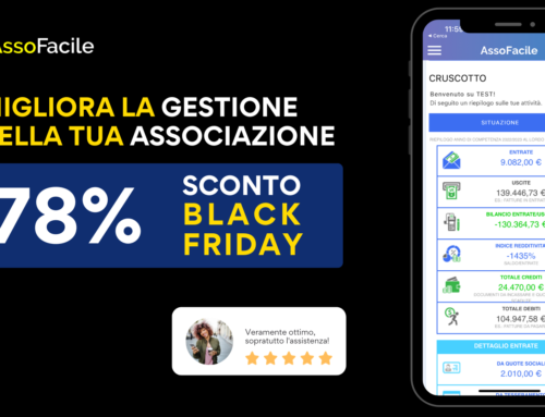 Black Friday AssoFacile. Il software gestionale numero 1 in Italia ad un prezzo mai visto
