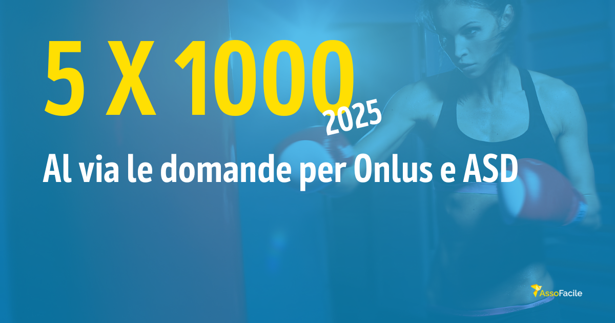 Iscrizioni 5 per 1000 2025 per Onlus e ASD. modalità e scadenze