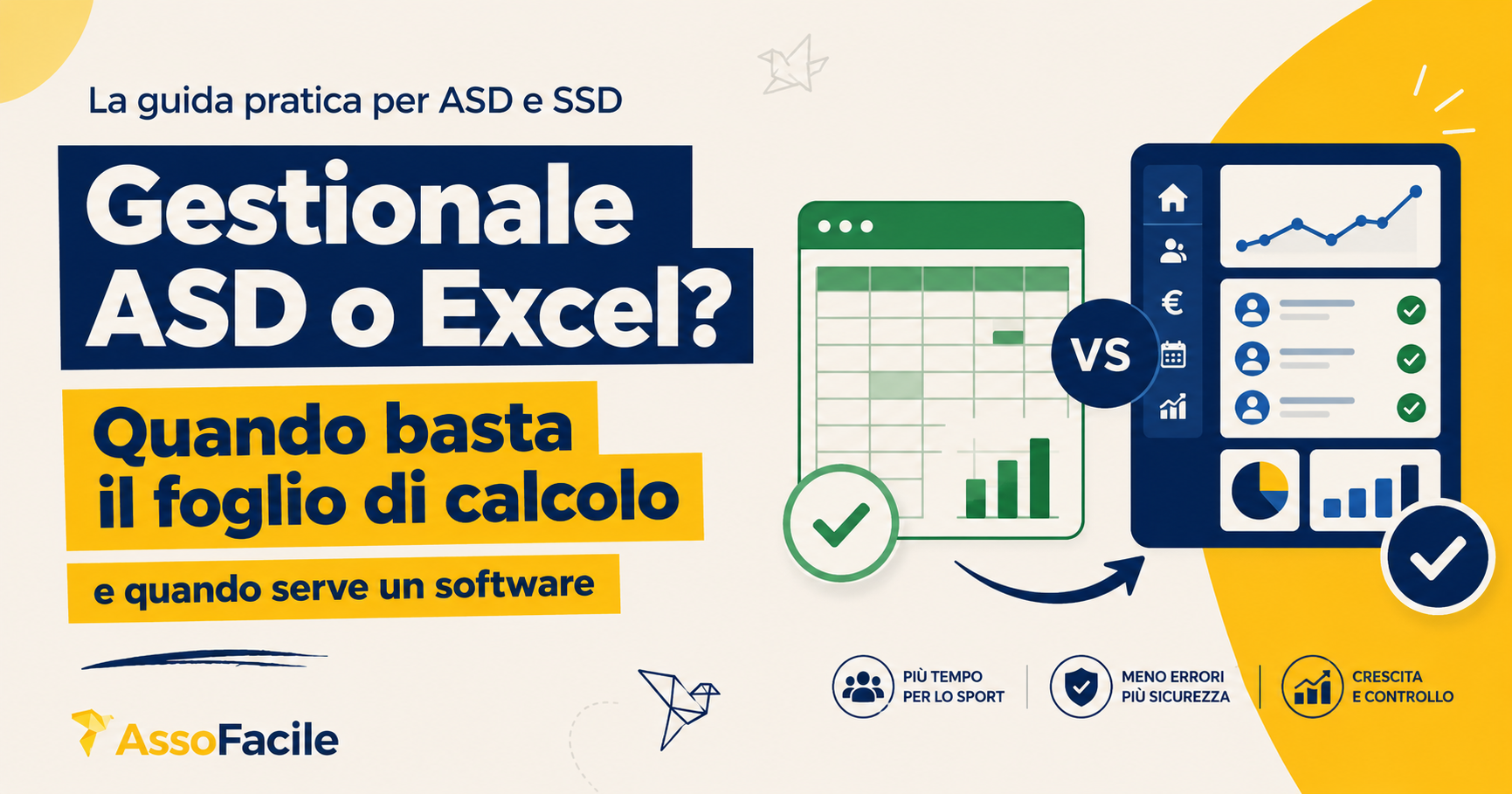 Gestionale ASD o Excel? Quando basta il foglio di calcolo e quando serve un software
